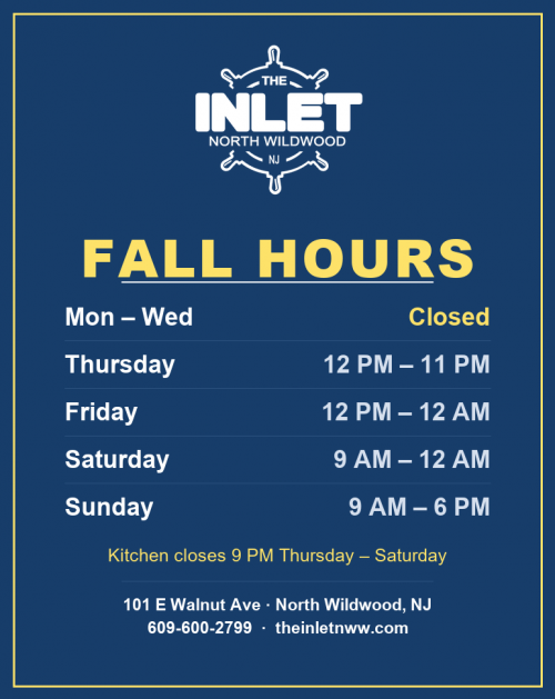 The Inlet North Wildwood Fall Hours